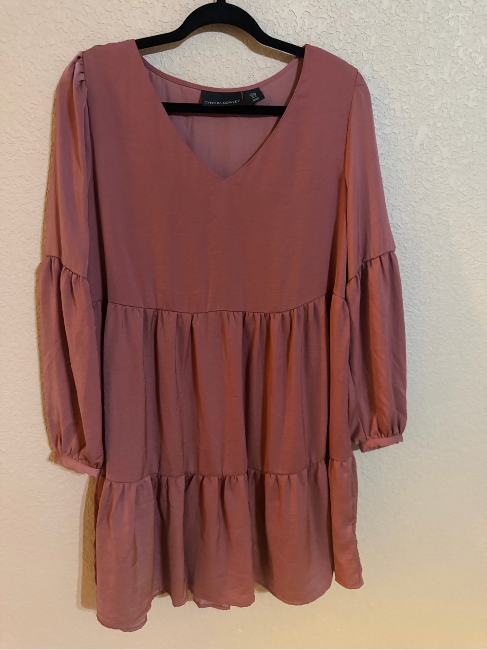 Cynthia Rowley Mauve V-Neck Tiered Dress